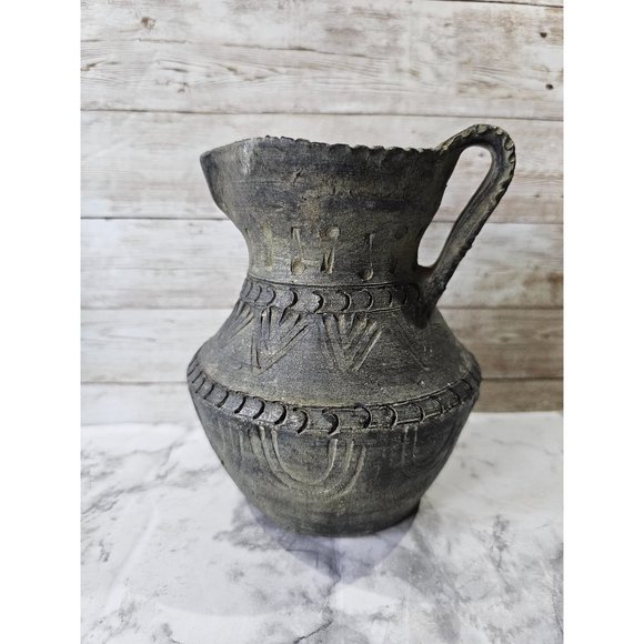 Gorgeous 5" MCM Clay Pottery Pitcher With Pinched Spout Made In Spain 77 - Picture 1 of 11